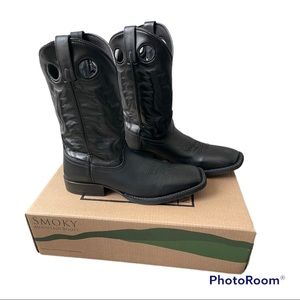 SMOKY MOUNTAIN MEN'S - OUTLAW WESTERN BOOT - SQUARE TOE - black size 11.5
